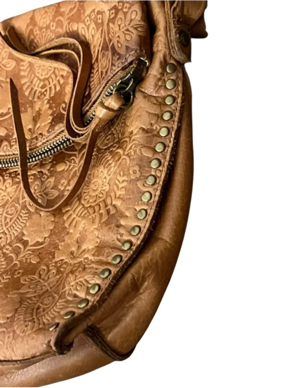 The Sak Brown Embossed Leather Crossbody Bag One Size - Picture 11 of 16